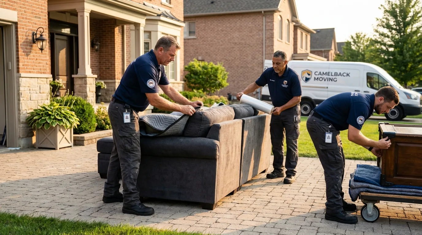 Large estate moving crew wrapping furniture in Alva, OK